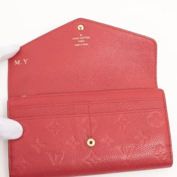 💎Authentic Louis Vuitton Empreinte Sarah Wallet Long Wallets Into Initials - Picture 12 of 13